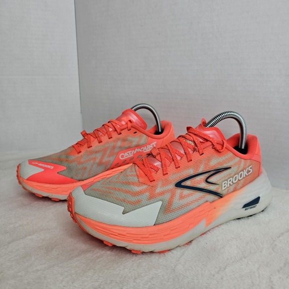 Brooks Shoes - Brooks Catamount 4 Women's Size 8 B Running Shoes Flame/Legion Blue 1204301B197